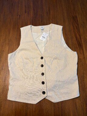 NWT J. Crew Cream Vest Size 8